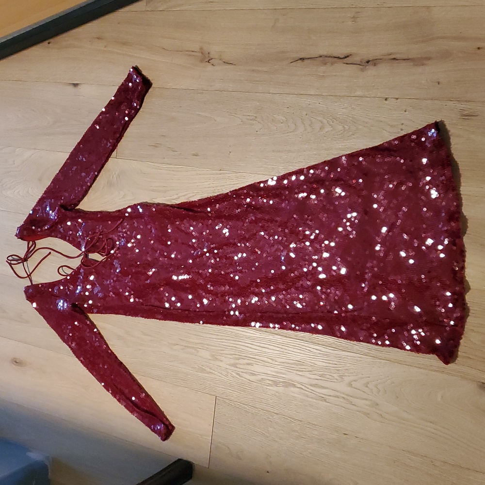 Bardot Red Verona Sequin Maxi Dress Size 4